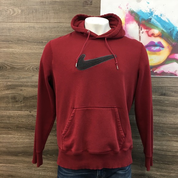 Nike Other - VINTAGE Nike Men's Y2K Fleece Hoodie Sweatshirt XL Center‎ Swoosh Logo Pocket